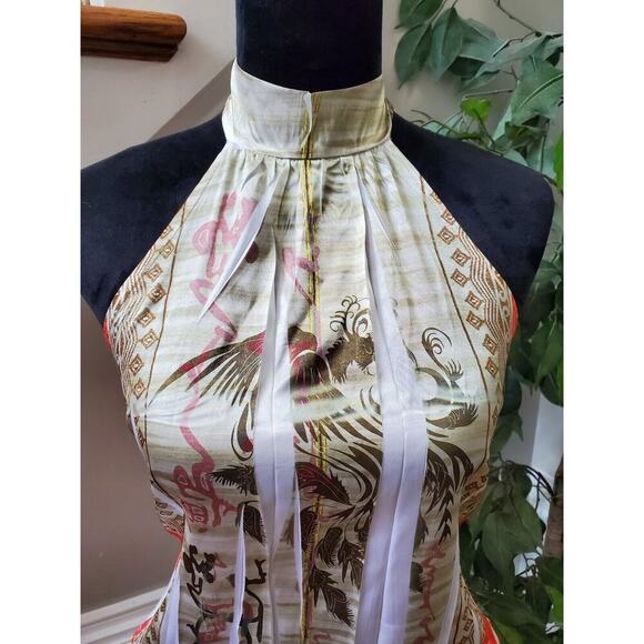 M.K.M Designs Women's Multicolor Polyester Halter Neck Sleeveless Top Blouse M - Picture 2 of 9